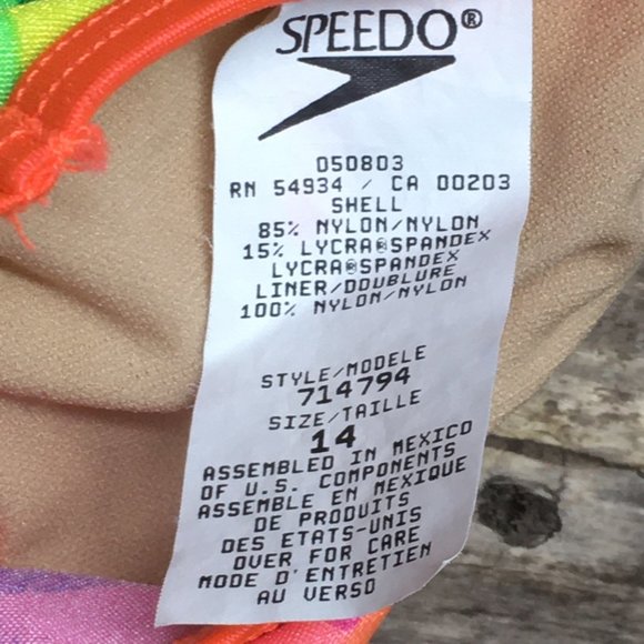 Speedo Racer back top Rainbow with Stars Girls size 14 - Picture 4 of 4